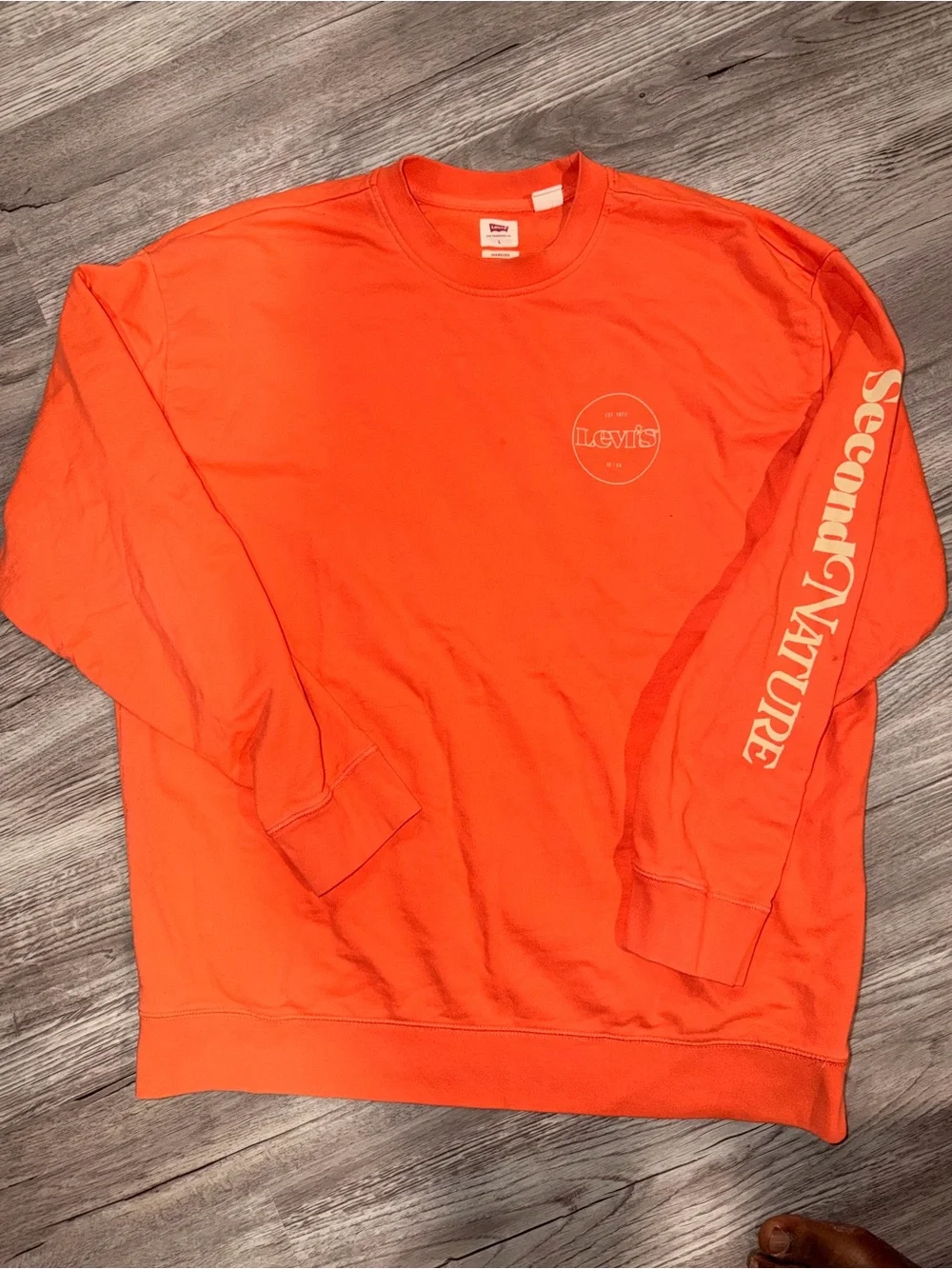 Levi's Orange Men's Oversized Crewneck Sweatshirt